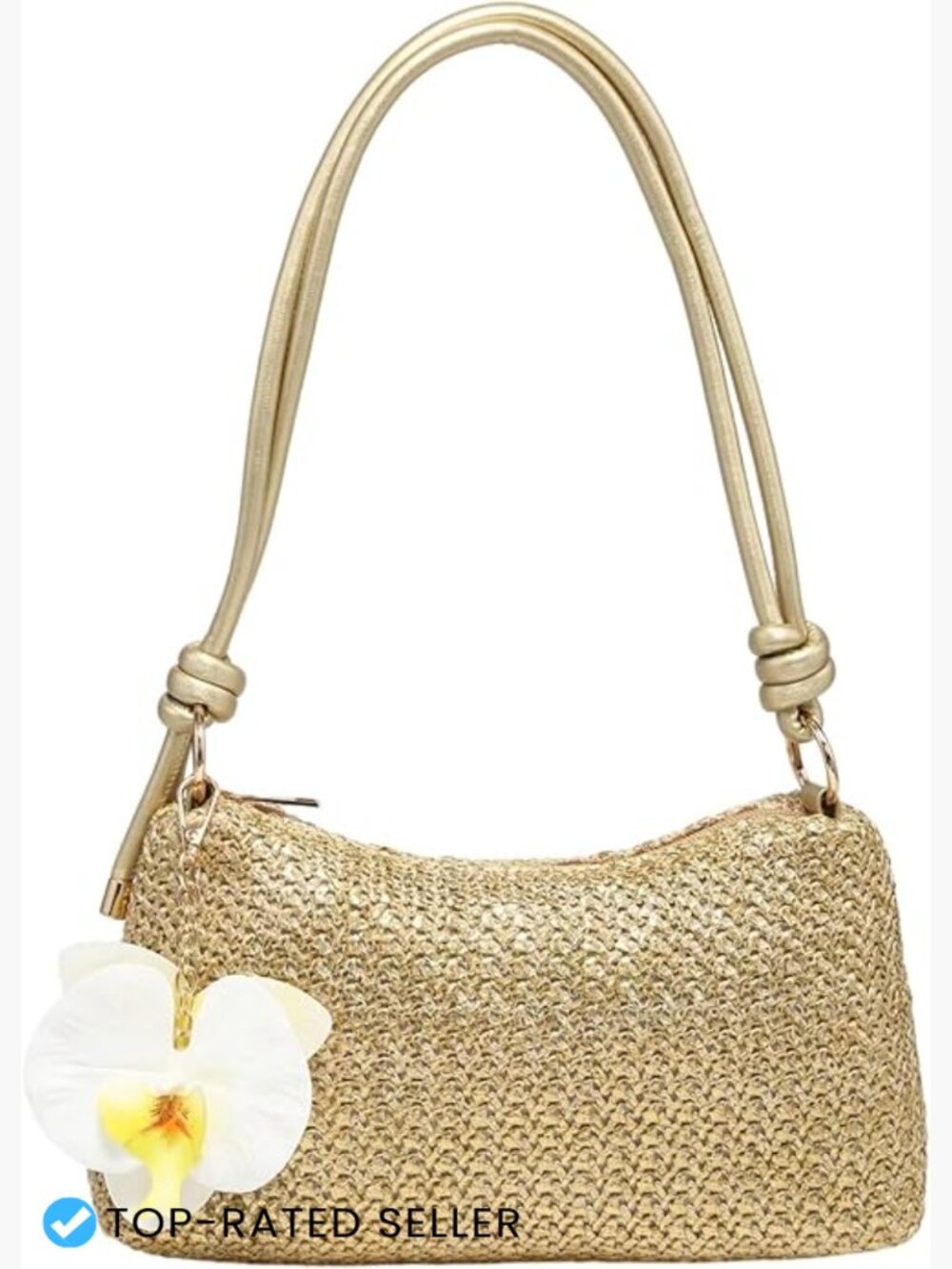 Straw Woven Shoulder Bag Tote Handbag Summer Beach Purse Chain Strap Hobo